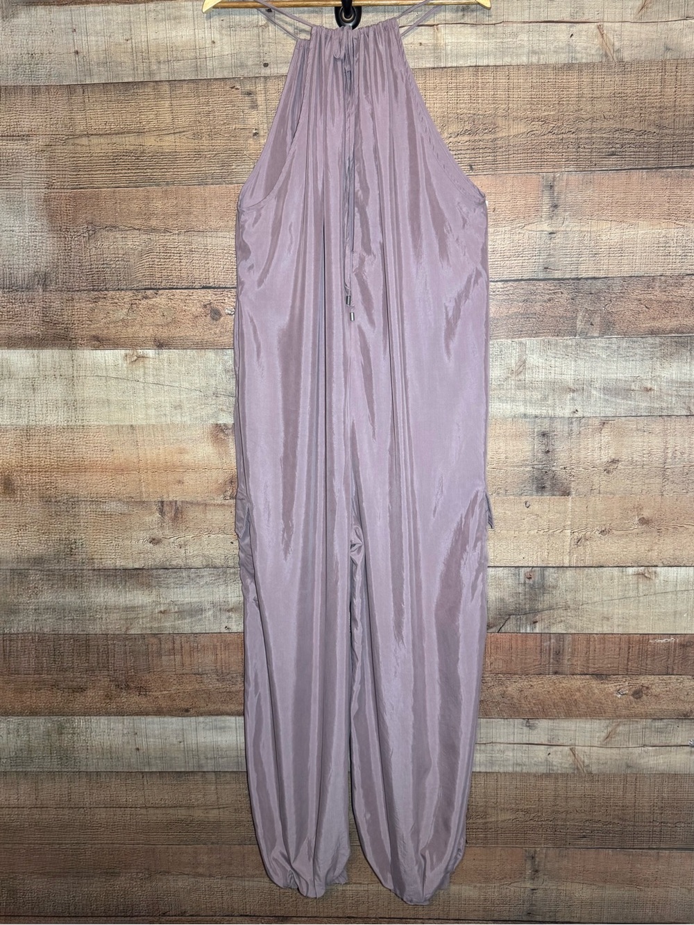 Anthropologie Dusty Rose Halter Cargo Pockets Balloon Jumpsuit size S/M - Picture 2 of 10